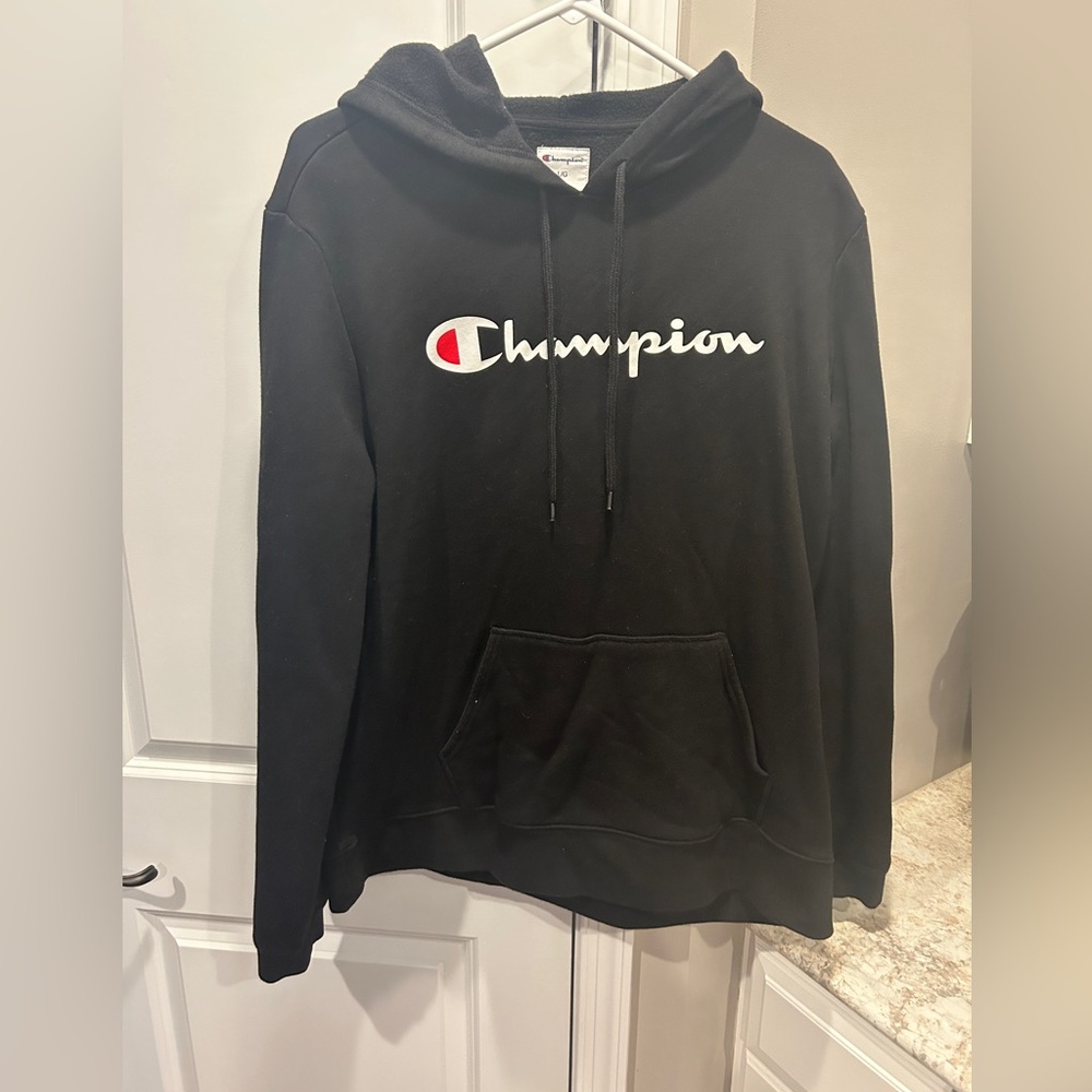 Women’s CHAMPION Black Pullover Hoodie Sweatshirt size Large